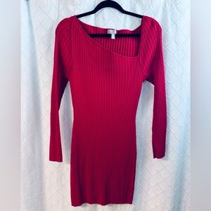 H&M Vibrant Red Long Sleeve Dress
